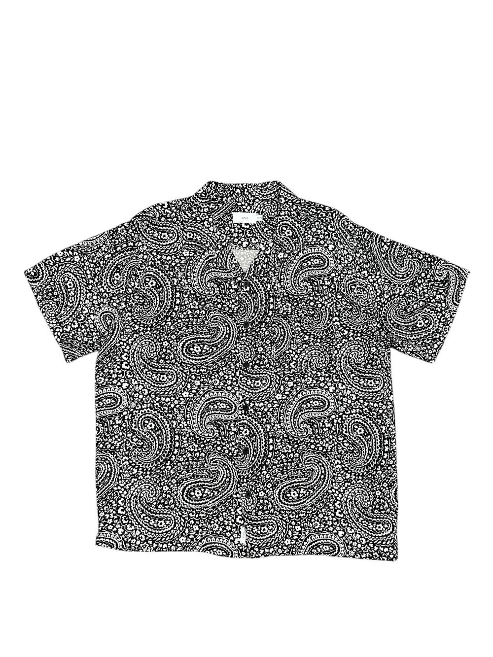 Onia Viscose Vacation Shirt Black/White — Size XL